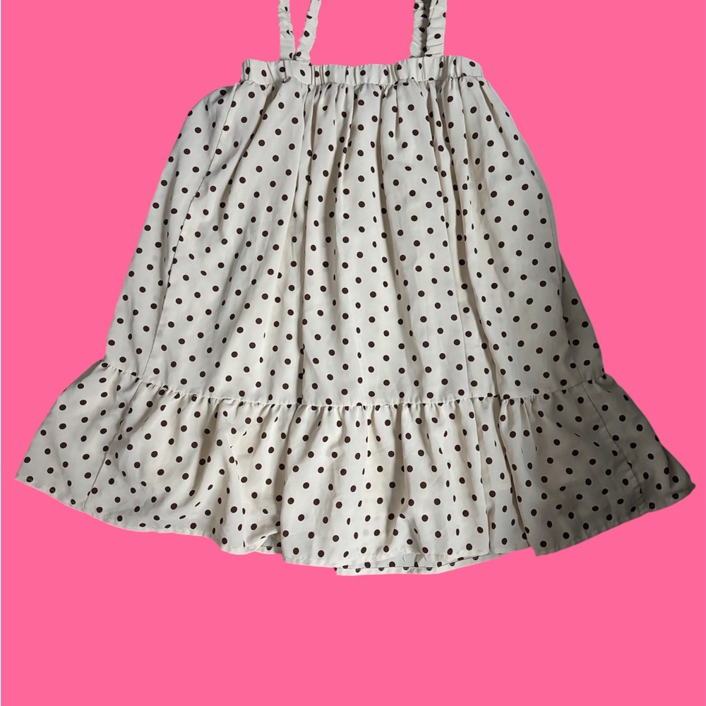 SHEIN Cream Polka Dot Kids Dress